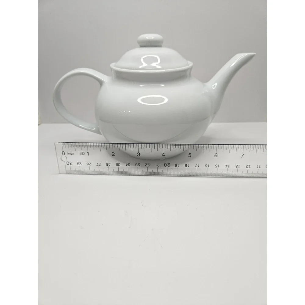 World Market‎ White Ceramic Teapot with Lid Microwave Dishwasher Safe